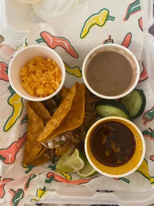 Taco Combo with Rice & Beans.
