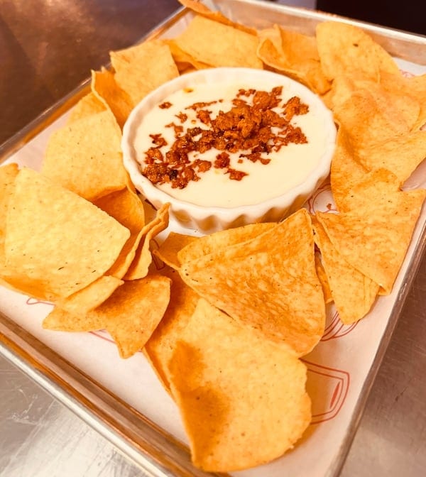 Queso Dip with Chorizo Side.